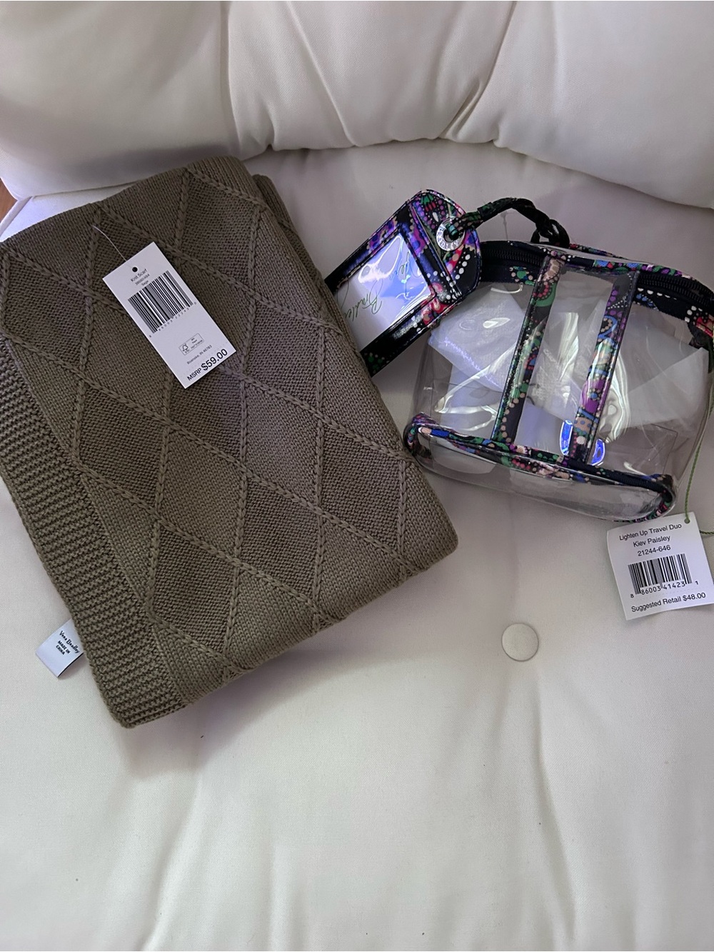 Vera Bradley Knit Scarf and travel accessories!  Both items for the price of one